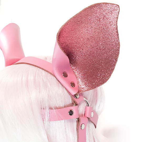 Pink Piggy Ears Head Harness